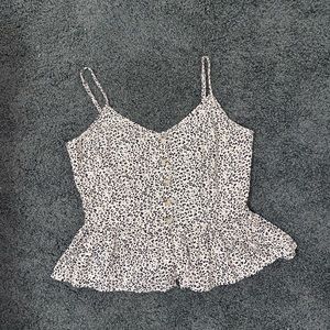 Leopard Print Peplum Tank Top
